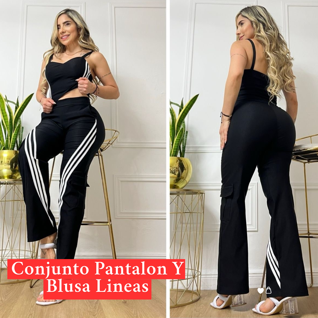 Conjunto Pantalon Y Blusa Lineas