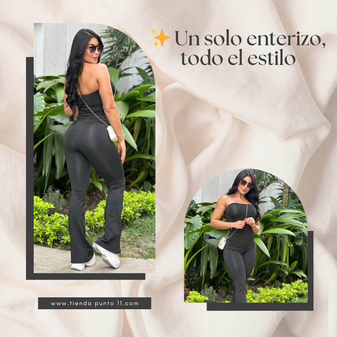 🖤 Enterizo Estraple Bota Campana 🖤