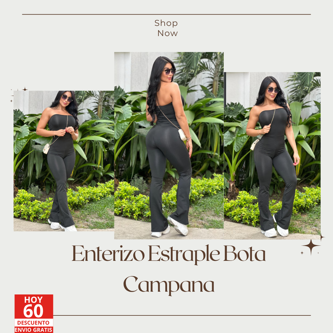 🖤 Enterizo Estraple Bota Campana 🖤