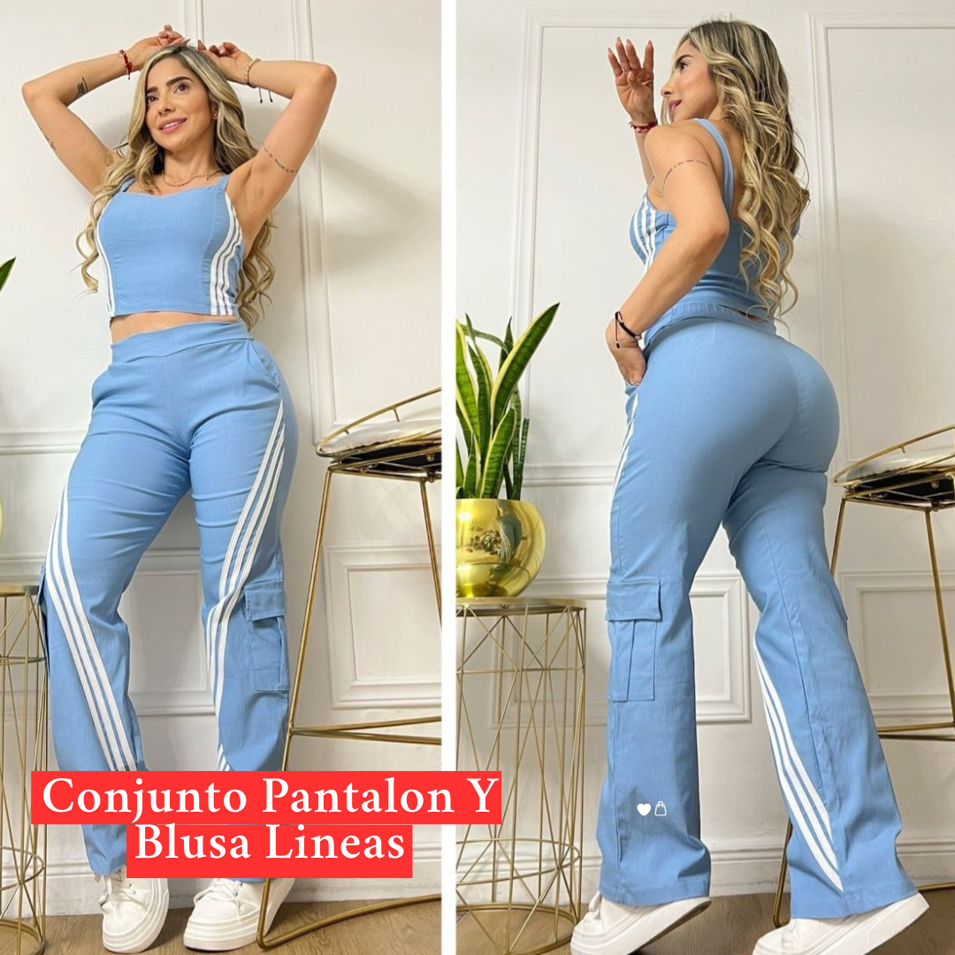 Conjunto Pantalon Y Blusa Lineas