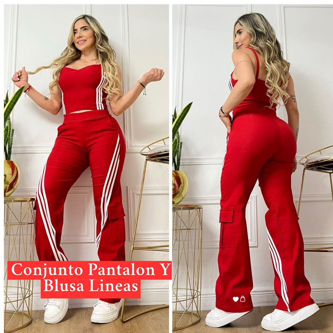 Conjunto Pantalon Y Blusa Lineas