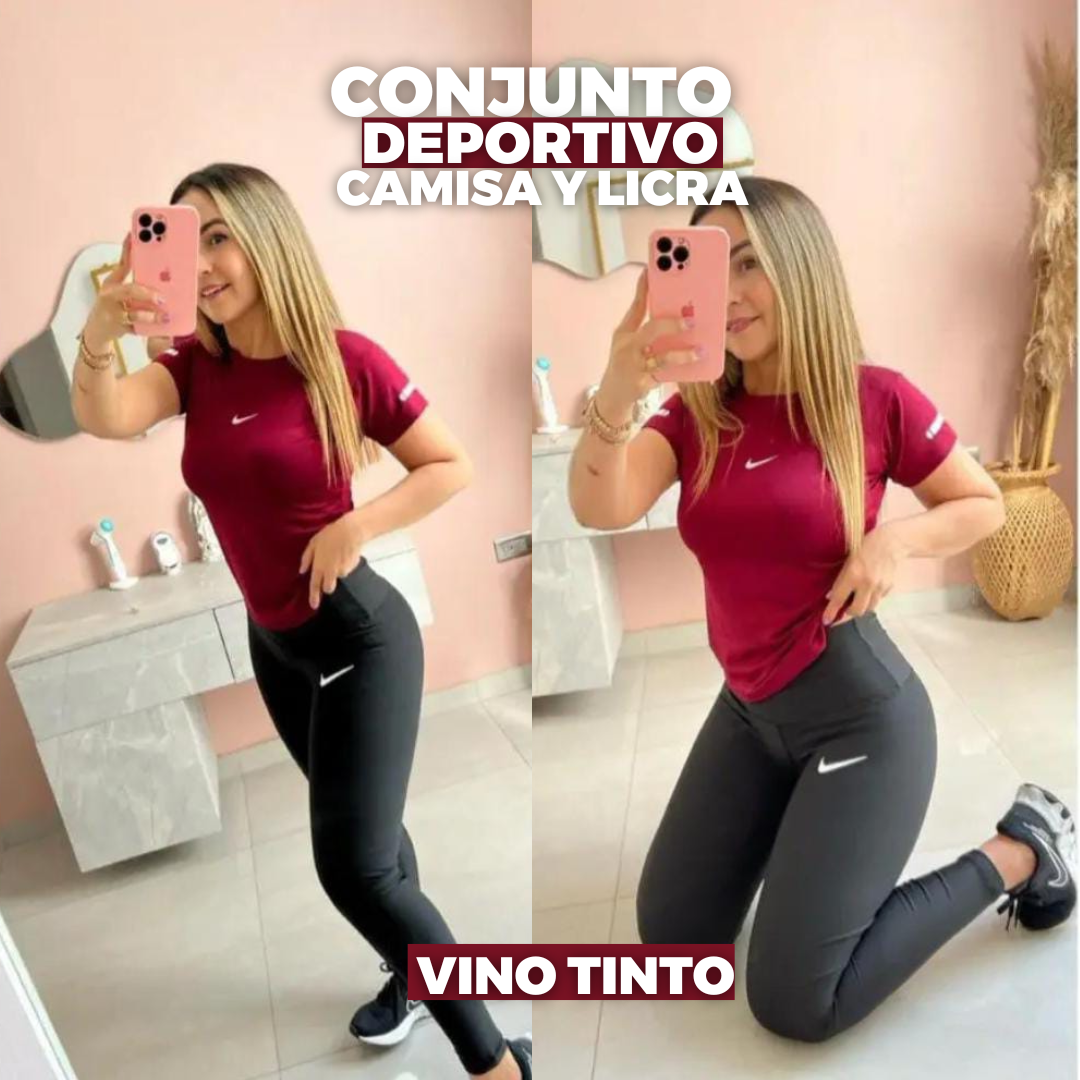 CONJUNTO DEPORTIVO CAMISA Y LICRA–COMODIDAD Y ESTILO PARA TU ENTRENAMIENTO