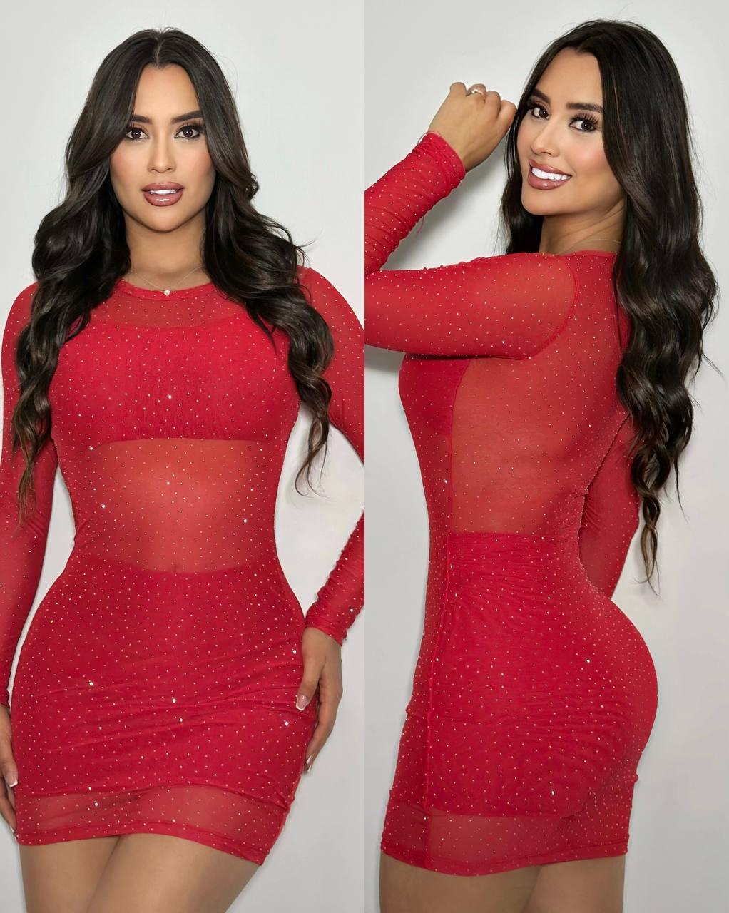 Vestido malla piedreria LUXURY