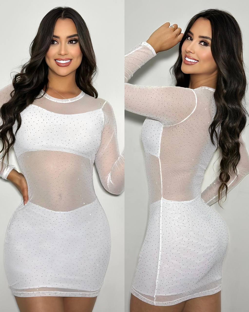 Vestido malla piedreria LUXURY