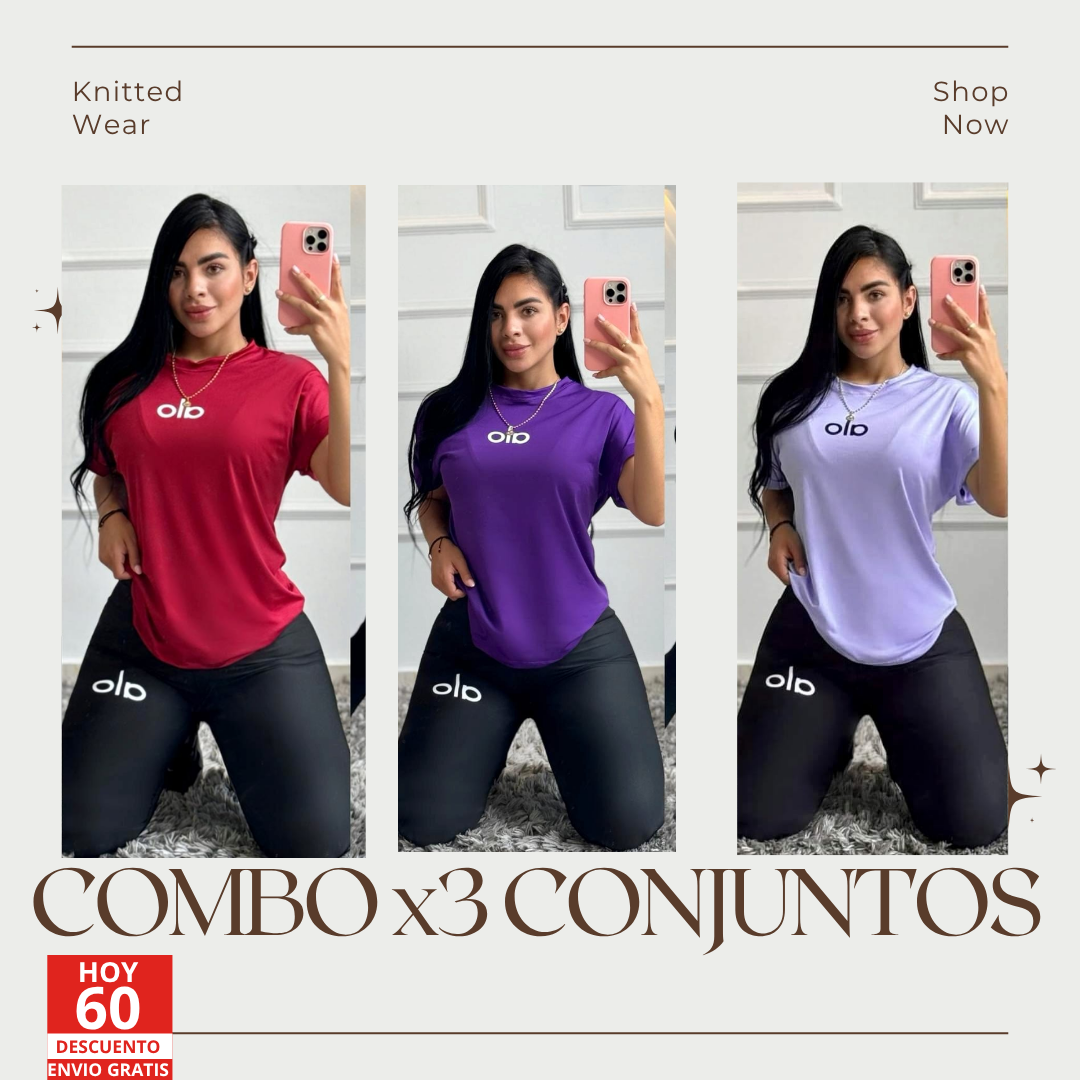 3 CONJUNTOS DEPORTIVOS CAMISA Y SHORT – ESTILO Y COMODIDAD