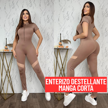 Enterizo Destellante Manga Corta