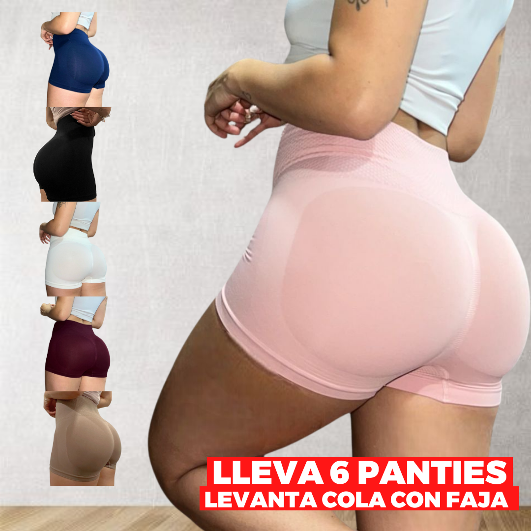 REALCE Y COMODIDAD -COMBO 6 PANTIES LEVANTA COLA