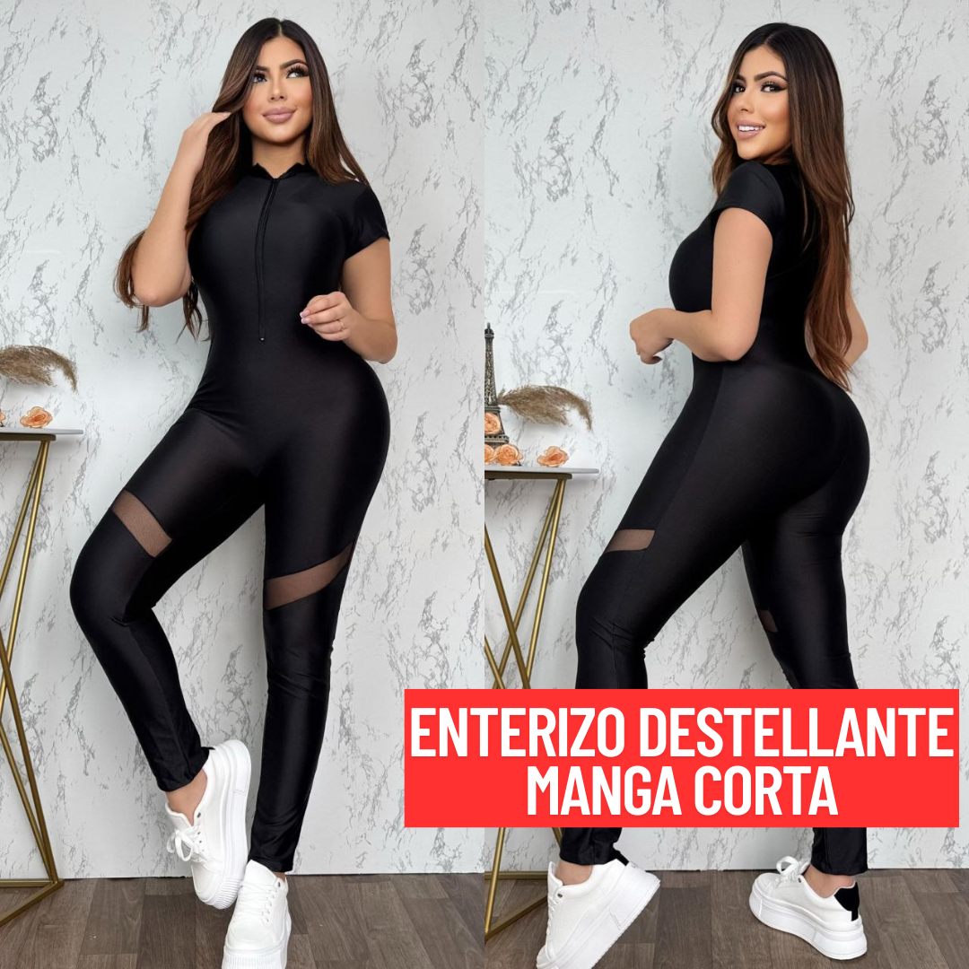 Enterizo Destellante Manga Corta
