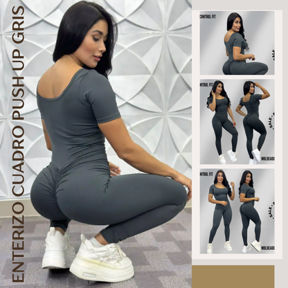 Enterizo Cuadro Push Up Gris