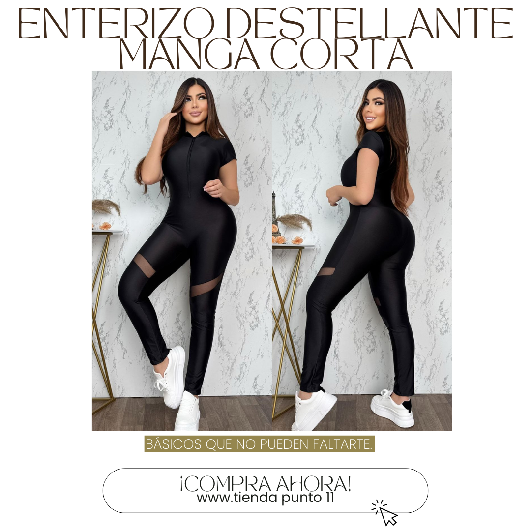 Enterizo Destellante Manga Corta
