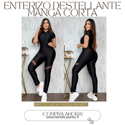 Enterizo Destellante Manga Corta