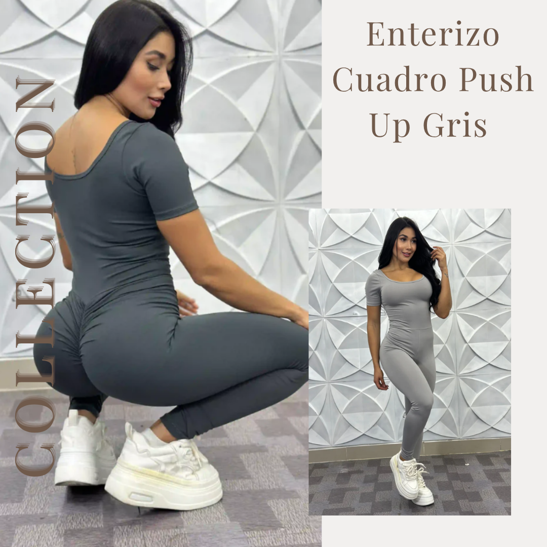 Enterizo Cuadro Push Up Gris