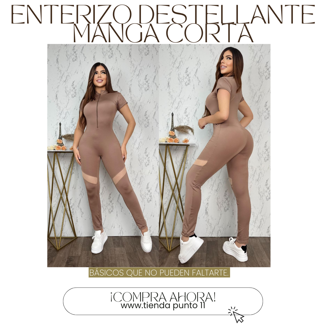 Enterizo Destellante Manga Corta
