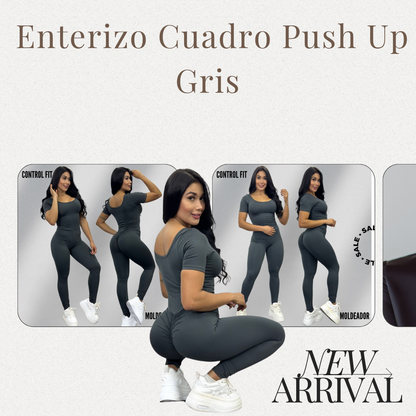 Enterizo Cuadro Push Up Gris