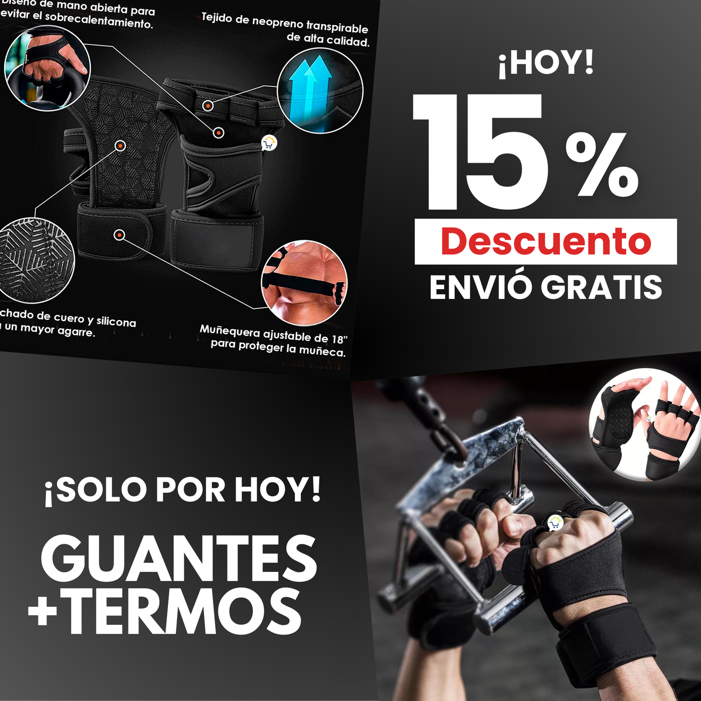 Guantes Calleras + Termos Shaker "GRATIS"