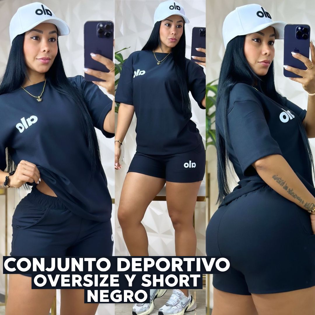 🖤ESTILO EN CADA MOVIMIENTO-CONJUNTO OVERSIZE Y SHORT
