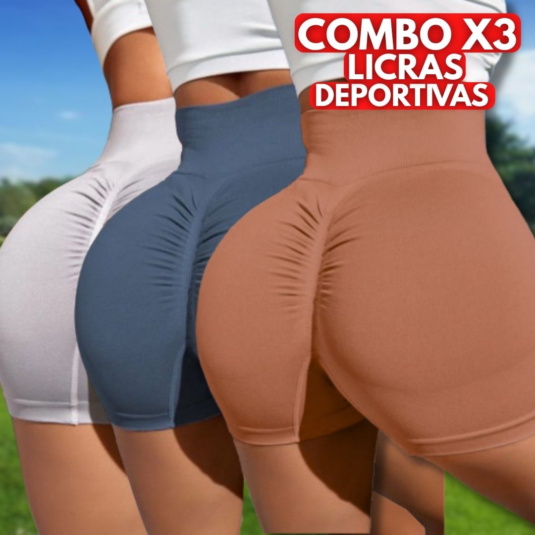 Combo x3 Licras deportivas de colores