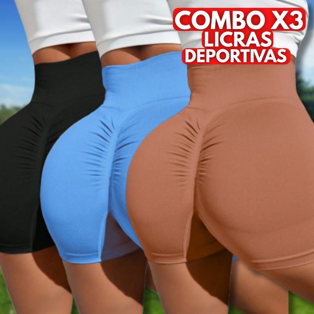 Combo x3 Licras deportivas de colores