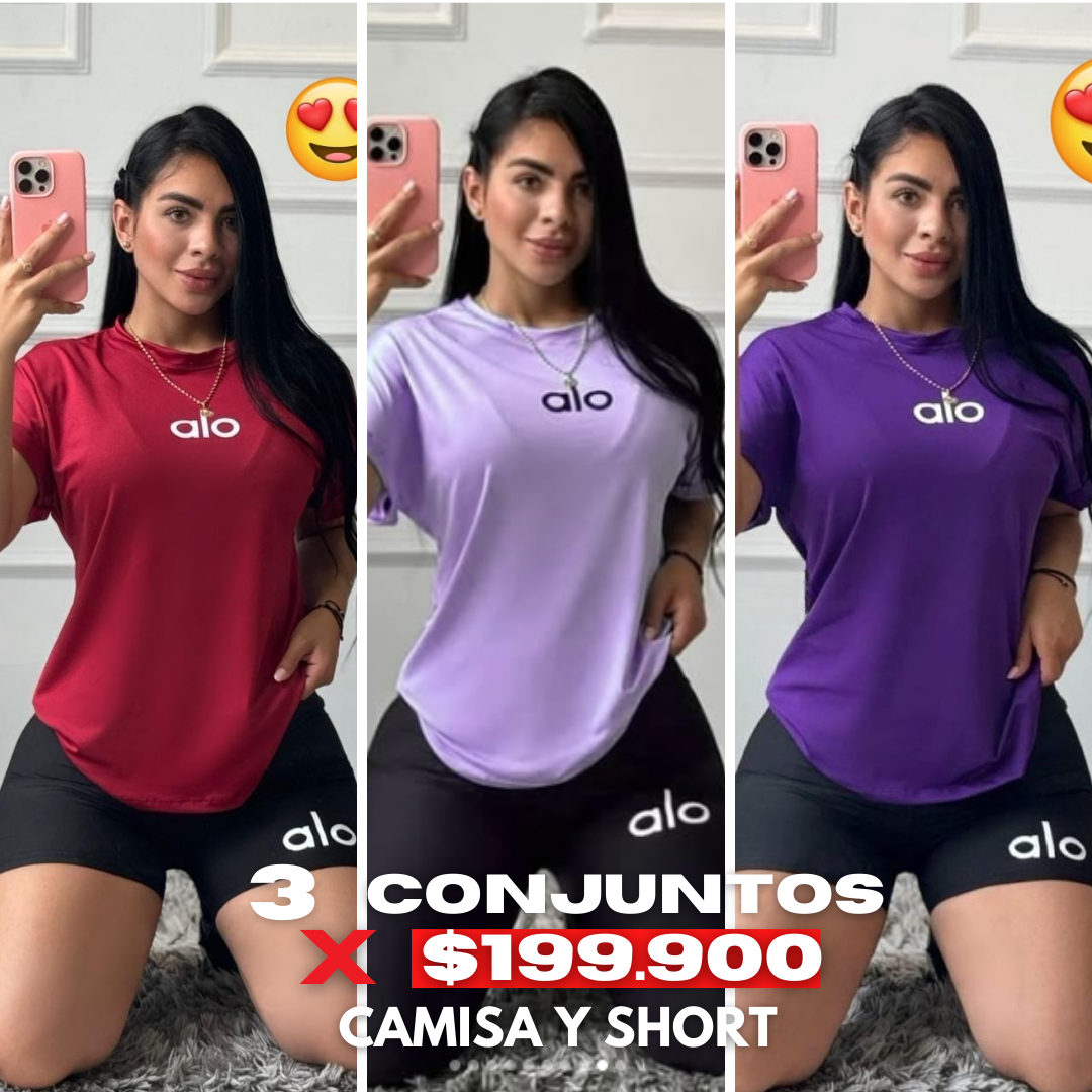 3 CONJUNTOS DEPORTIVOS CAMISA Y SHORT – ESTILO Y COMODIDAD