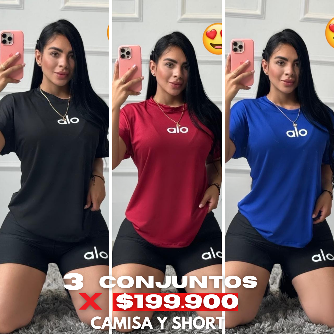 3 CONJUNTOS DEPORTIVOS CAMISA Y SHORT – ESTILO Y COMODIDAD