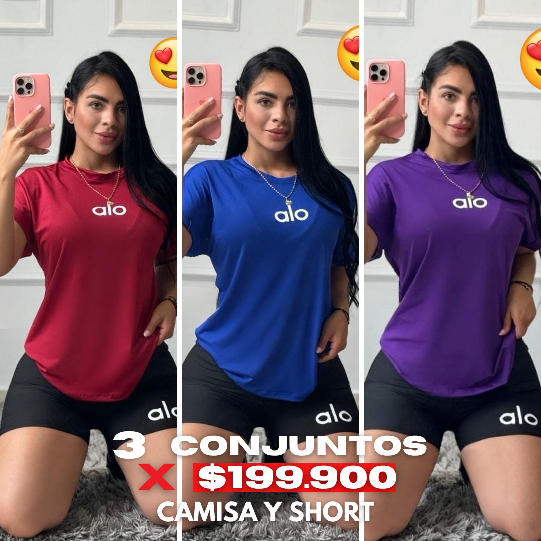 3 CONJUNTOS DEPORTIVOS CAMISA Y SHORT – ESTILO Y COMODIDAD